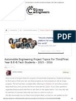 Automobile Engineering Project Topics For Third - Final Year B.e-B