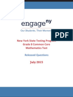 New York State Testing Program Grade 8 Common Core Mathematics Test