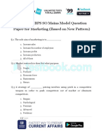 Live Leak - IBPS SO Mains Model Question Paper For Marketing (Based On New Pattern) PDF