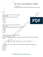 Lista de Exercicios de Matematica 8 Ano 1 Bim1