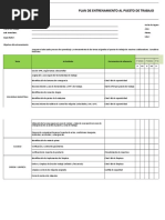 Plan de Entrenamiento Al Puesto de Trabajo Telares