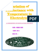 Variation of Conductance With Temperature in Electrolyte1