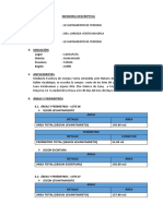 Memoria Descriptiva Venta Terreno