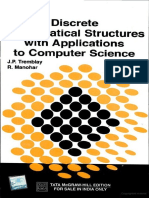 Discrete Mathematical Structures With Applications To Computer Science by J.P. Tremblay, R. Manohar PDF