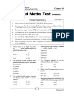 Advanced Maths Test: Class: VI