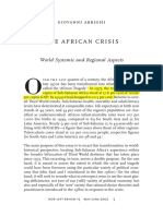 ARRIGHI, Giovanni (2002) The African Crisis - World Systemic and Regional Aspects