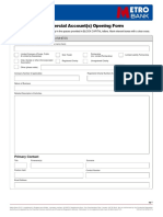 Metro Business and Commercial Account Opening Form & Mandate (Commercial & Private)