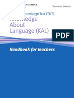 Teaching Knowledge Test Knowledge About Language Handbook For Teachers