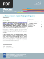 Focus Francais Sur Objectif Specifique