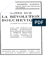 Jacques Sadoul, Notes Sur La Révolution Bolchevique (1919)