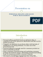 A Presentation On: Personal Selling and Sales Force Management