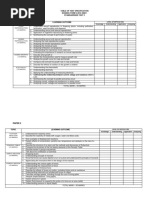 Table of Test Specification