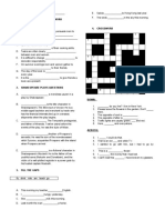 English Activities 11 - 1. Vocabulary Work Complete These Sentences. 4. Crossword