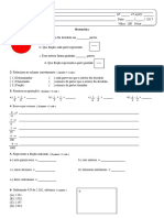 Avaliação de Matemática 3º Bimestre