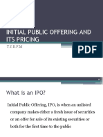 Initial Public Offering and Its Pricing: T.Y.B.F.M