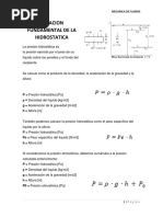 Ecuación Fundamental de La Hidrostatica