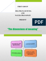 "The Dimensions of Meaning": First Group