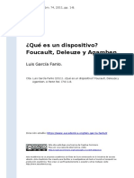 Luis Garcia Fanlo (2011) - Que Es Un Dispositivoo Foucault, Deleuze y Agamben