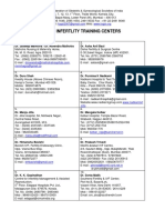 Infertility Training Centers List December 2017