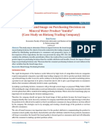 Impact of Brand Image On Purchasing Decision On Mineral Water Product "Amidis" (Case Study On Bintang Trading Company)