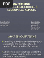 Advertising-Social, Legal, Ethical & Economical Aspects