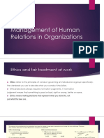 Management of Human Relations in Organizations