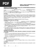 Modelo de Escrito de Prescripción de Deuda Tributaria en Sunat