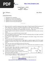 Guess Paper - 2010 Class - XII Subject - Physics