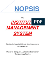 149-Institute Management System - Synopsis