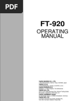 Yaesu FT-920 Operating Manual