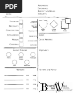 Character Sheet - Two Page