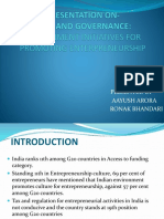 Government Initiatives For Promoting Enterpreneurship