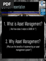 Overview Presentation: 1. What Is Asset Management? 2. Why Asset Management?