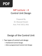 MP Lecture - 4: Control Unit Design