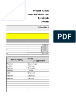 Construction Budget Template