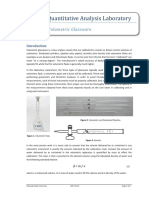 CHEM 334 Quantitative Analysis Laboratory: Calibration of Volumetric Glassware