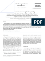 Monitoring Force in Precision Cylindrical Grinding: Jeremiah A. Couey, Eric R. Marsh, Byron R. Knapp, R. Ryan Vallance