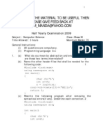 Class Xi Computer Science Paper For Half Yearly Exam 2010