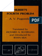 Hilbert's Fourth Problem. Aleksei v. Pogorelov