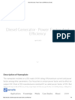 Diesel Generator - Power Factor and Efficiency - Zenatix