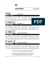 Equipment Specifications: Dry Containers