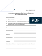 Questionnaire D'intérêt MBA PDF