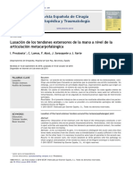 2011 Luxación de Los Tendones Extensores de La Mano A Nivel de La Articulación Metacarpofalángica