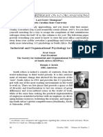 Industrial and Organizational Psychology in South Africa: Lori Foster Thompson North Carolina State University