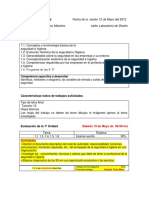 RUBRICAS Higiene y Seguridad Fecha de La Sesión 11 de Febrero Del 2012