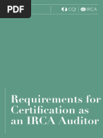 IRCA 1000 Requirements For Certification As An IRCA Auditor