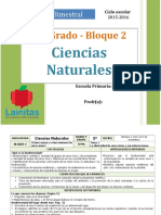 Plan 5to Grado - Bloque 2 Ciencias Naturales