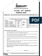 For Class 10 (Equip) Sample Test: The Test Consists of Four Sections