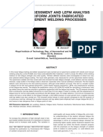 Fatigue Assessment and Lefm Analysis of Cruciform Joints Fabricated With Different Welding Processes