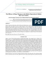 The Efficacy of Hope Therapy On The Elderly Depression in Mehriz Day Care Centers